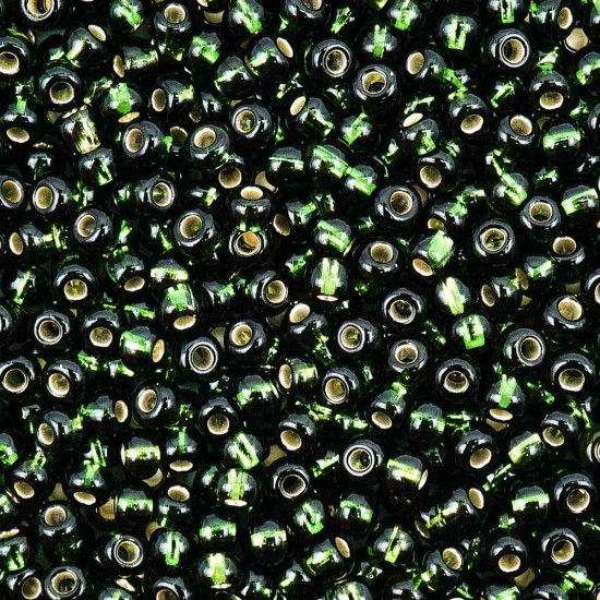 Бисер прозрачный с серебристым центром, цвет 57290