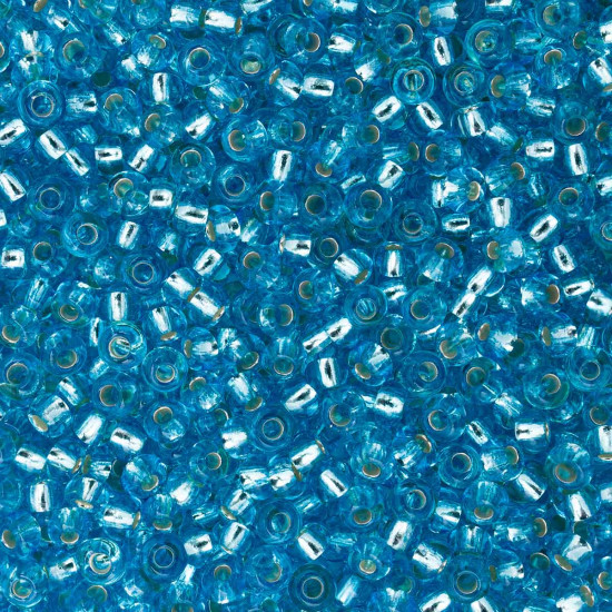 Бисер прозрачный с серебристым центром, цвет 67010