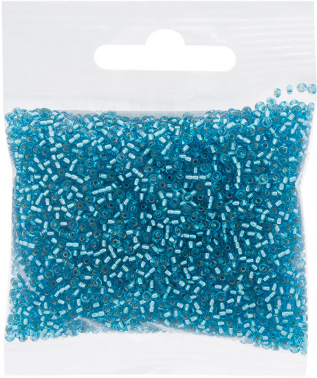 Бисер прозрачный с серебристым центром, цвет 67010