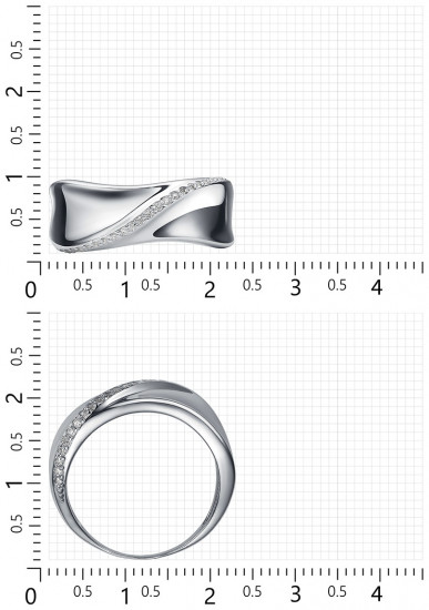 Кольцо из серебра с фианитами