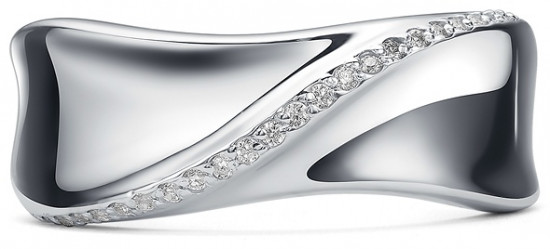 Кольцо из серебра с фианитами