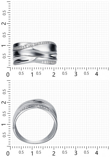 Кольцо из серебра с фианитами