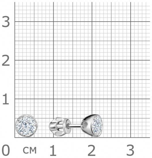 Серьги из серебра с фианитами