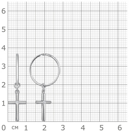 Серьги из серебра с фианитами
