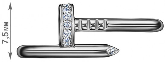 Кольцо из серебра с фианитами