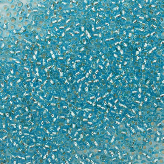 Бисер прозрачный с серебристым центром, цвет 67000