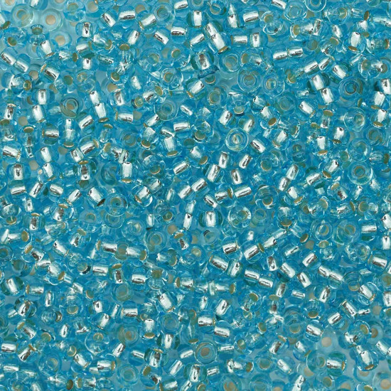 Бисер прозрачный с серебристым центром, цвет 67000