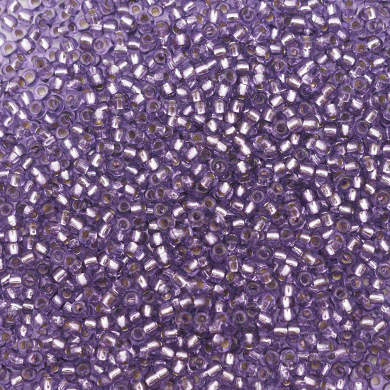 Бисер прозрачный с серебристым центром, цвет 08228