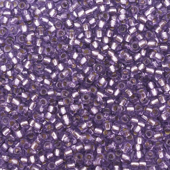 Бисер прозрачный с серебристым центром, цвет 08228