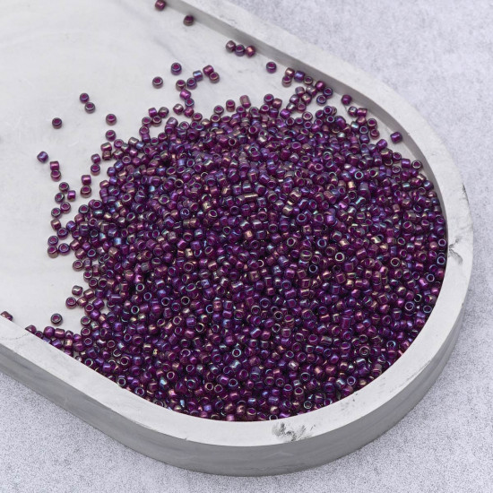 Бисер прозрачный с цветным центром, цвет 213 фиолетовый