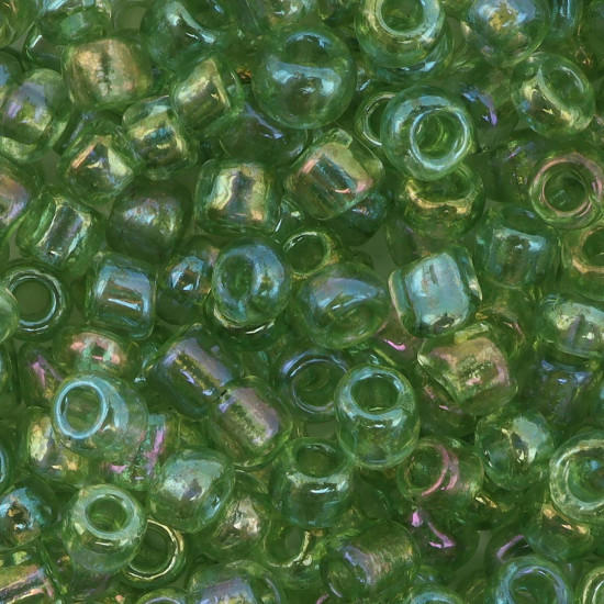 Бисер прозрачный радужный, цвет 179А светло-зеленый