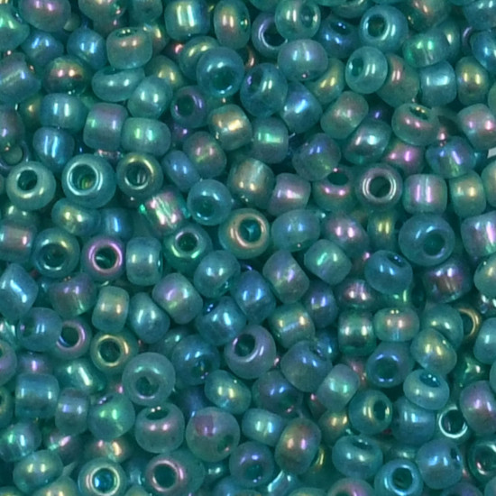 Бисер прозрачный радужный, цвет 181А бирюза