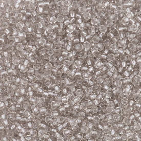 Бисер прозрачный с перламутровым цветным центром, цвет 38249