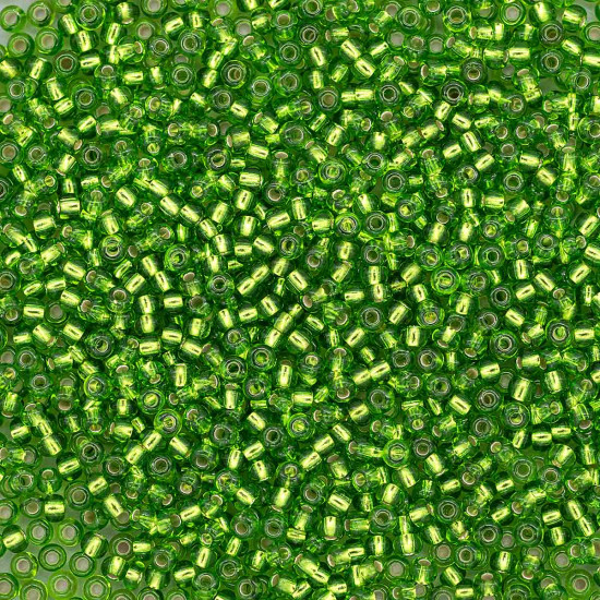 Бисер прозрачный с серебристым центром, цвет 57430