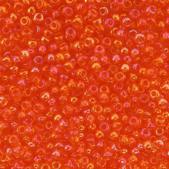 Бисер прозрачный с радужным покрытием, цвет 91030