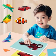 Набор 3D геометрической аппликации-мозаики для детей - Фото 2