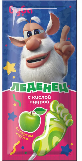 Карамель леденцовая с кислой пудрой на палочке «Буба. Пятка»