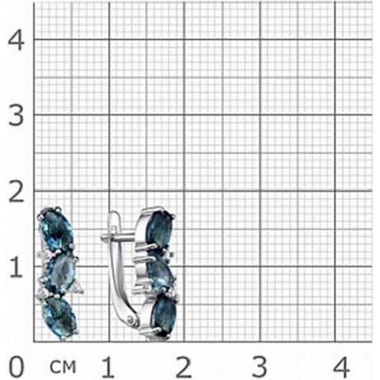 Серьги из серебра с алпанитами и фианитами