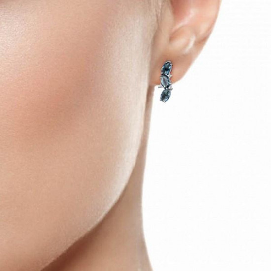 Серьги из серебра с алпанитами и фианитами