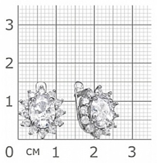 Серьги из серебра с фианитами