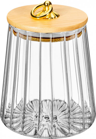Банка для хранения сыпучих продуктов с бамбуковой крышкой