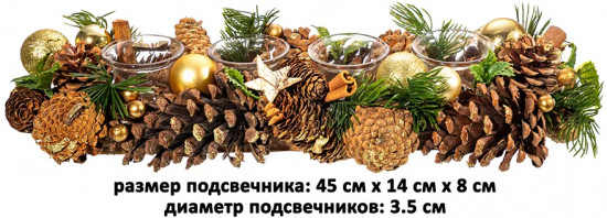 Подсвечник новогодний на 4 свечи «Новогодний лес»