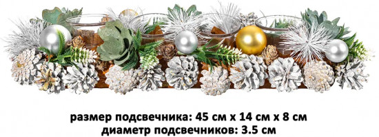 Подсвечник новогодний на 4 свечи «Снежный лес»