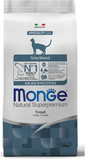 Корм для стерилизованных кошек с форелью «Monoprotein Adult Steril Trout»
