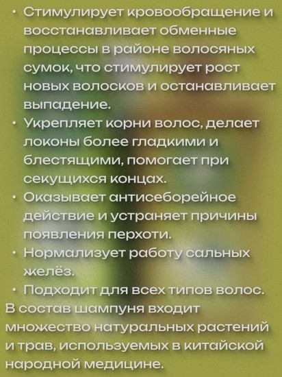 Шампунь от облысения с экстрактом чернильного орешка