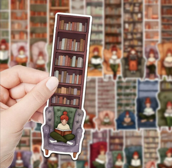 Набор закладок для книг «Девочка в кресле»