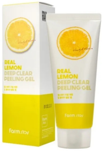 Пилинг-скатка с экстрактом лимона подходят для коррекции тусклости «Real Lemon Deep Clear Peeling Gel»