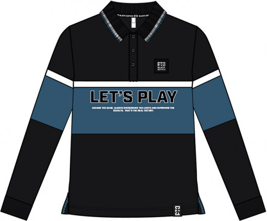 Лонгслив-поло мужской