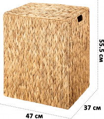 Корзина для хранения плетеная с крышкой и ручками - Фото 1