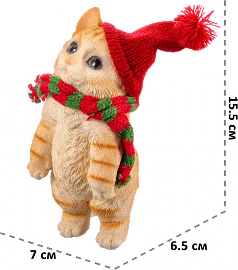 Фигурка декоративная «Рождественский котенок»