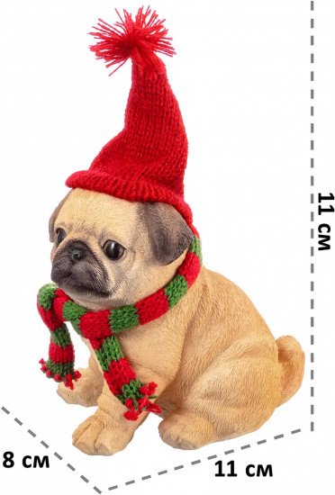 Фигурка декоративная «Рождественский мопс»