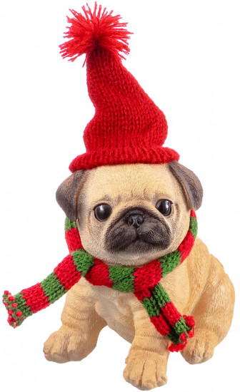 Фигурка декоративная «Рождественский мопс»