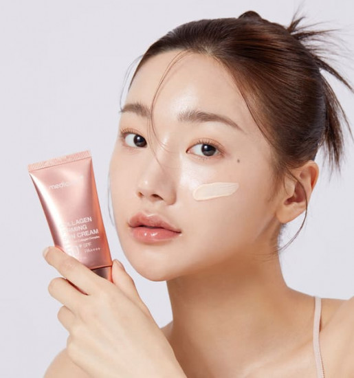 Крем для лица с коллагеном тонирующий солнцезащитный «Collagen Firming Sun Cream» SPF50+ PA++++
