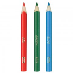 Карандаши цветные трехгранные мини с точилкой, 12 цветов - Фото 1