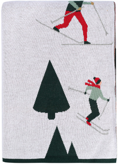Плед с новогодним рисунком «Let's Ski»
