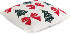 Подушка вязаная с новогодним рисунком «Christmas Bows» - Фото 1