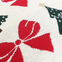Подушка вязаная с новогодним рисунком «Christmas Bows» - Фото 3