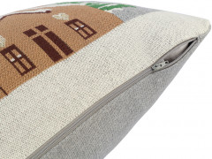 Подушка вязаная с новогодним рисунком «Christmas Village» - Фото 3