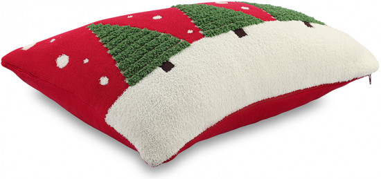 Подушка вязаная с новогодним рисунком «Festive Wood»