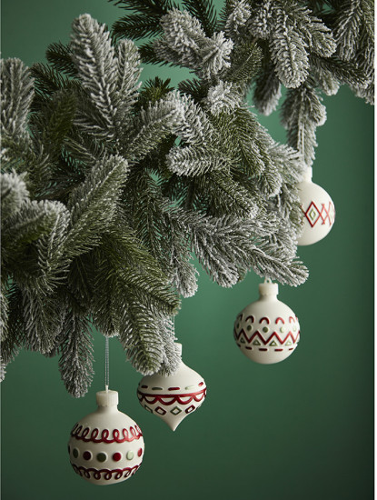 Набор ёлочных украшений с подсветкой «Festive embroidey»