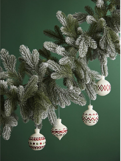Набор ёлочных украшений с подсветкой «Festive embroidey»