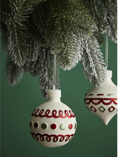 Набор ёлочных украшений с подсветкой «Festive embroidey»