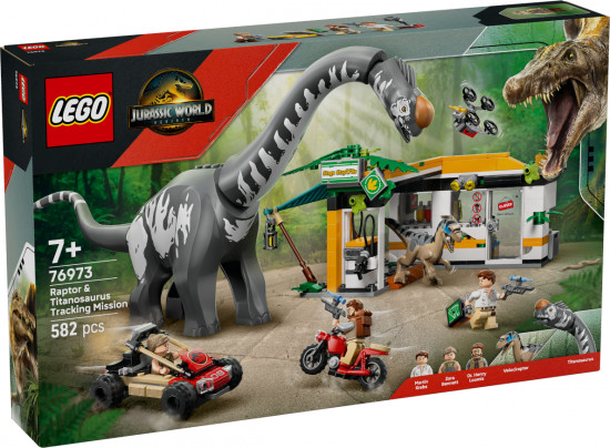Конструктор LEGO® 76973 Миссия по отслеживанию велоцираптора и титанозавра