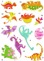 Наклейки многоразовые. Динозаврики - Фото 2
