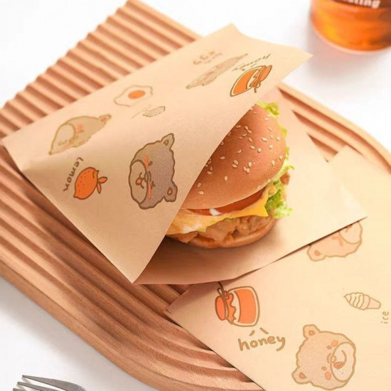 Набор бумажных пакетов для упаковки сэндвичей и пончиков