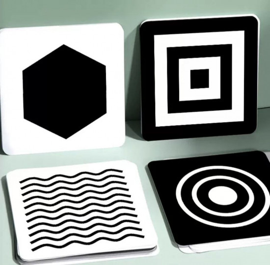 Развивающие черно-белые карточки для малышей